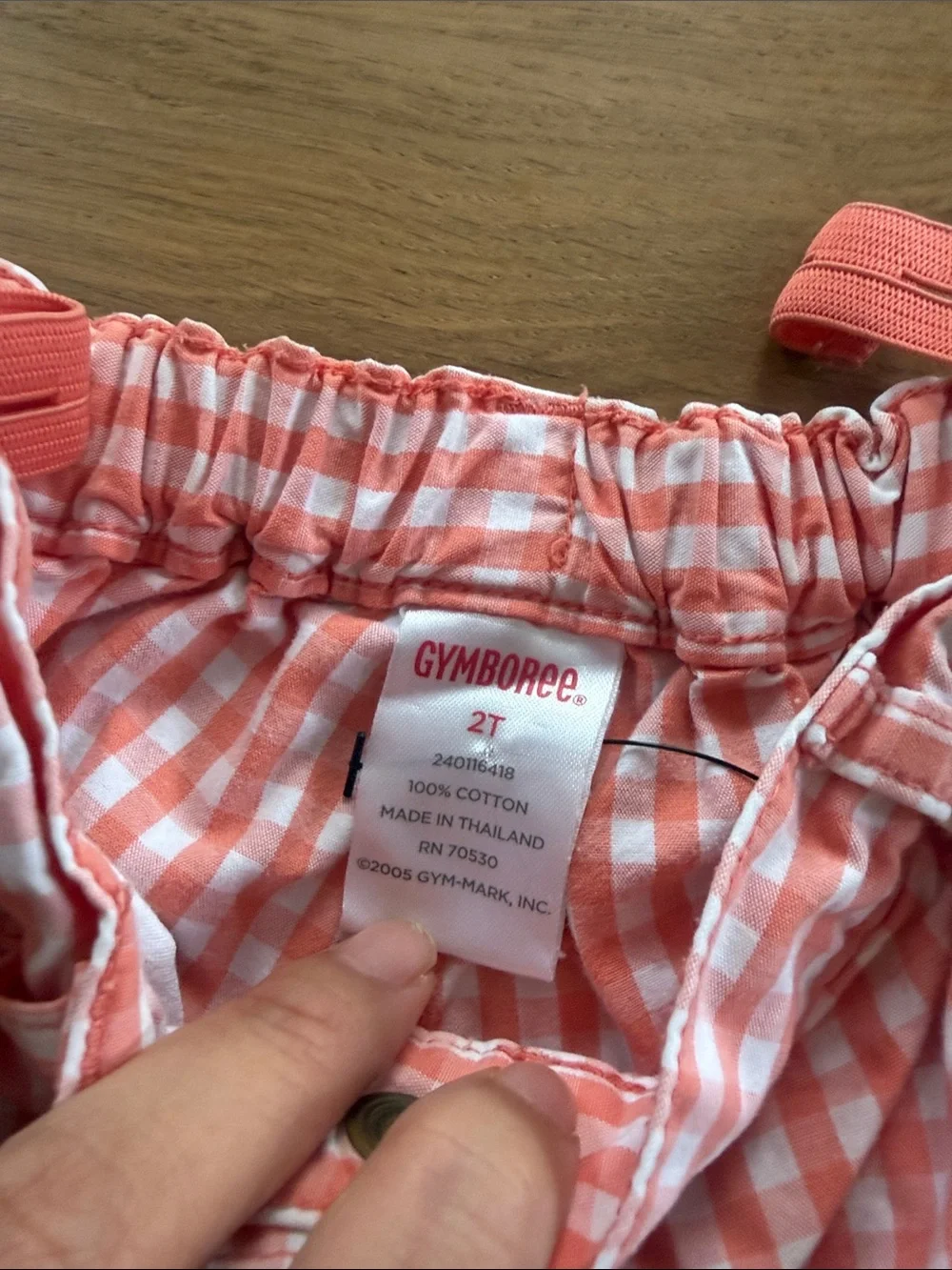 Gymboree 2T Girls Pink Gingham Cargo Pants